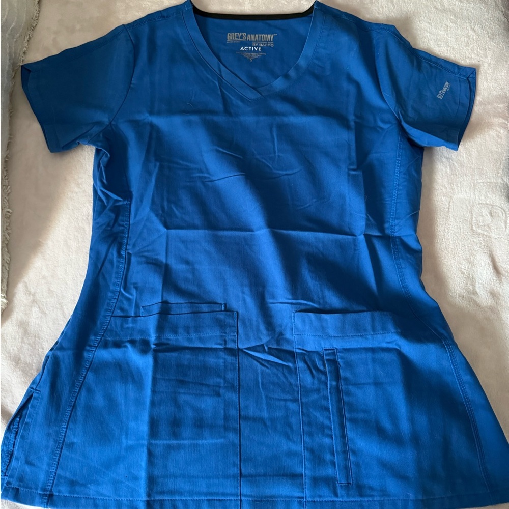 Grey's Anatomy Royal Blue Short Sleeve Scrub Top